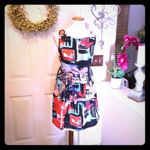Insight Brand Graffiti Style Shift Dress